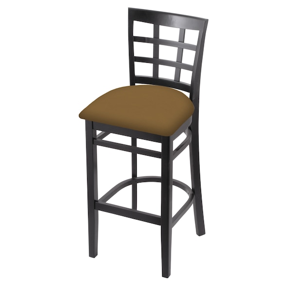 25" Counter Stool, Black Finish, Canter Saddle Seat